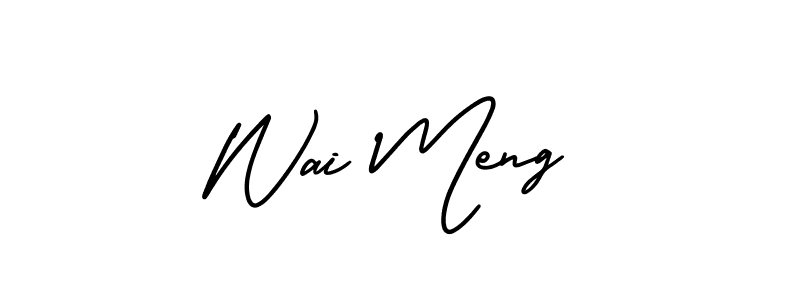 if you are searching for the best signature style for your name Wai Meng. so please give up your signature search. here we have designed multiple signature styles  using AmerikaSignatureDemo-Regular. Wai Meng signature style 3 images and pictures png