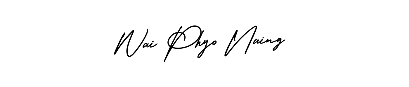 Create a beautiful signature design for name Wai Phyo Naing. With this signature (AmerikaSignatureDemo-Regular) fonts, you can make a handwritten signature for free. Wai Phyo Naing signature style 3 images and pictures png