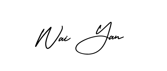 Check out images of Autograph of Wai Yan name. Actor Wai Yan Signature Style. AmerikaSignatureDemo-Regular is a professional sign style online. Wai Yan signature style 3 images and pictures png