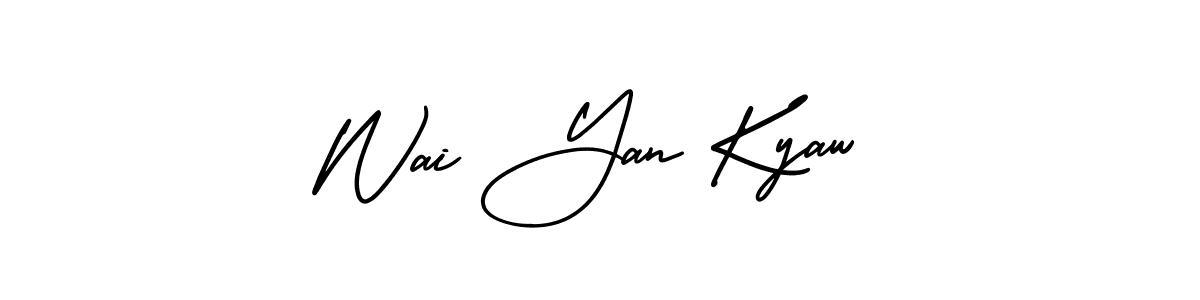 It looks lik you need a new signature style for name Wai Yan Kyaw. Design unique handwritten (AmerikaSignatureDemo-Regular) signature with our free signature maker in just a few clicks. Wai Yan Kyaw signature style 3 images and pictures png