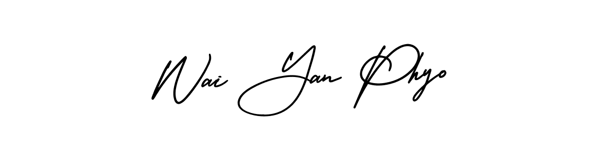 Use a signature maker to create a handwritten signature online. With this signature software, you can design (AmerikaSignatureDemo-Regular) your own signature for name Wai Yan Phyo. Wai Yan Phyo signature style 3 images and pictures png