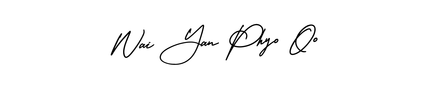 Wai Yan Phyo Oo stylish signature style. Best Handwritten Sign (AmerikaSignatureDemo-Regular) for my name. Handwritten Signature Collection Ideas for my name Wai Yan Phyo Oo. Wai Yan Phyo Oo signature style 3 images and pictures png