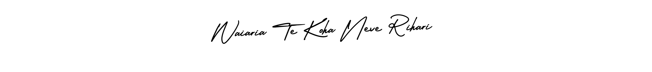 How to Draw Waiaria Te Koha Neve Rihari signature style? AmerikaSignatureDemo-Regular is a latest design signature styles for name Waiaria Te Koha Neve Rihari. Waiaria Te Koha Neve Rihari signature style 3 images and pictures png