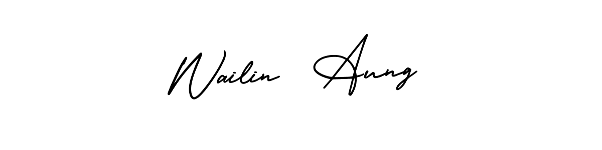 Create a beautiful signature design for name Wailin  Aung. With this signature (AmerikaSignatureDemo-Regular) fonts, you can make a handwritten signature for free. Wailin  Aung signature style 3 images and pictures png