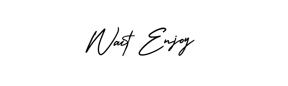 You should practise on your own different ways (AmerikaSignatureDemo-Regular) to write your name (Wait Enjoy) in signature. don't let someone else do it for you. Wait Enjoy signature style 3 images and pictures png