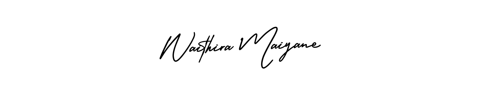 Also You can easily find your signature by using the search form. We will create Waithira Maiyane name handwritten signature images for you free of cost using AmerikaSignatureDemo-Regular sign style. Waithira Maiyane signature style 3 images and pictures png