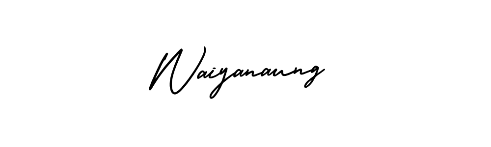 How to make Waiyanaung signature? AmerikaSignatureDemo-Regular is a professional autograph style. Create handwritten signature for Waiyanaung name. Waiyanaung signature style 3 images and pictures png