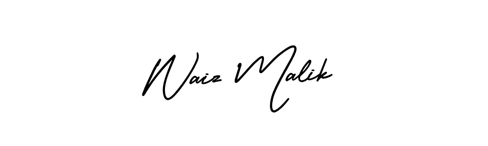 The best way (AmerikaSignatureDemo-Regular) to make a short signature is to pick only two or three words in your name. The name Waiz Malik include a total of six letters. For converting this name. Waiz Malik signature style 3 images and pictures png