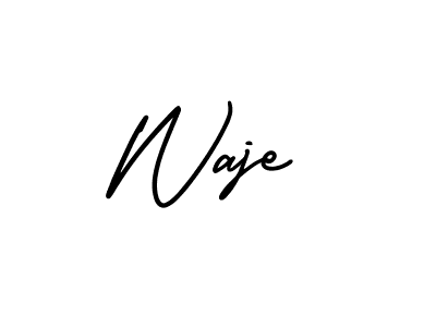 You should practise on your own different ways (AmerikaSignatureDemo-Regular) to write your name (Waje) in signature. don't let someone else do it for you. Waje signature style 3 images and pictures png