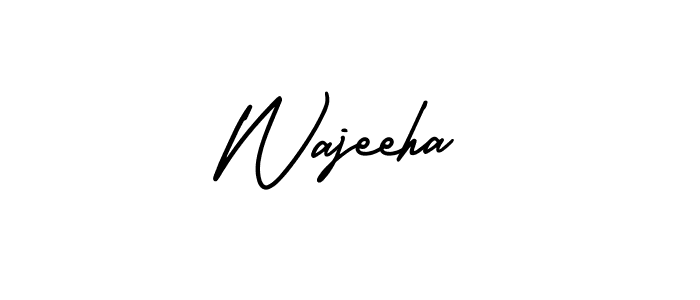 Use a signature maker to create a handwritten signature online. With this signature software, you can design (AmerikaSignatureDemo-Regular) your own signature for name Wajeeha. Wajeeha signature style 3 images and pictures png