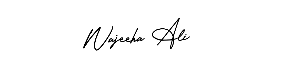 if you are searching for the best signature style for your name Wajeeha Ali. so please give up your signature search. here we have designed multiple signature styles  using AmerikaSignatureDemo-Regular. Wajeeha Ali signature style 3 images and pictures png