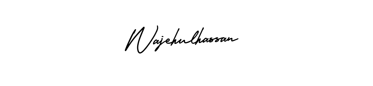 AmerikaSignatureDemo-Regular is a professional signature style that is perfect for those who want to add a touch of class to their signature. It is also a great choice for those who want to make their signature more unique. Get Wajehulhassan name to fancy signature for free. Wajehulhassan signature style 3 images and pictures png