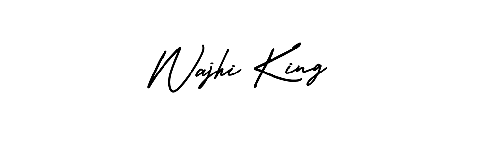 Similarly AmerikaSignatureDemo-Regular is the best handwritten signature design. Signature creator online .You can use it as an online autograph creator for name Wajhi King. Wajhi King signature style 3 images and pictures png