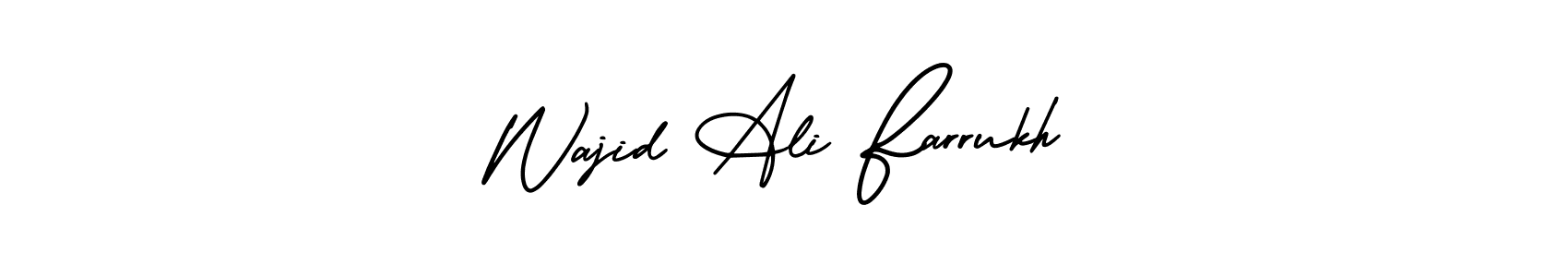 if you are searching for the best signature style for your name Wajid Ali Farrukh. so please give up your signature search. here we have designed multiple signature styles  using AmerikaSignatureDemo-Regular. Wajid Ali Farrukh signature style 3 images and pictures png