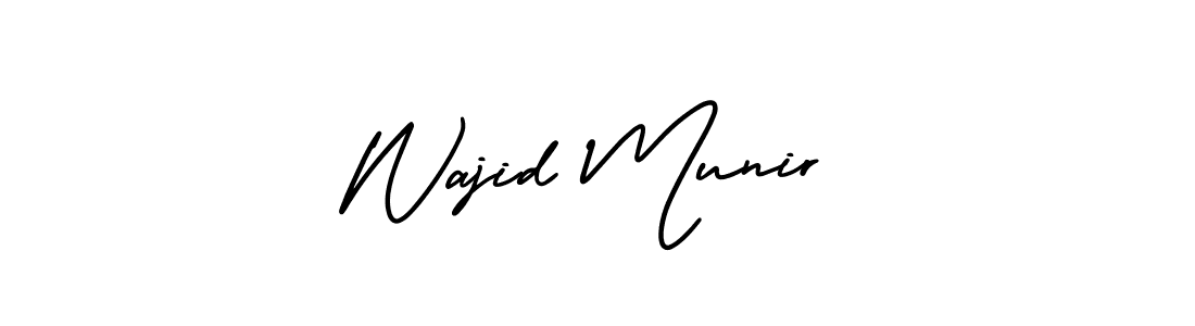 You should practise on your own different ways (AmerikaSignatureDemo-Regular) to write your name (Wajid Munir) in signature. don't let someone else do it for you. Wajid Munir signature style 3 images and pictures png