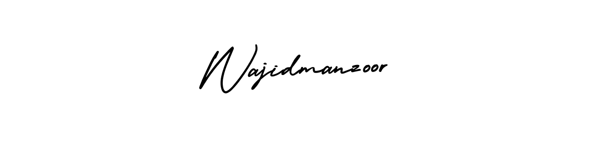 This is the best signature style for the Wajidmanzoor name. Also you like these signature font (AmerikaSignatureDemo-Regular). Mix name signature. Wajidmanzoor signature style 3 images and pictures png
