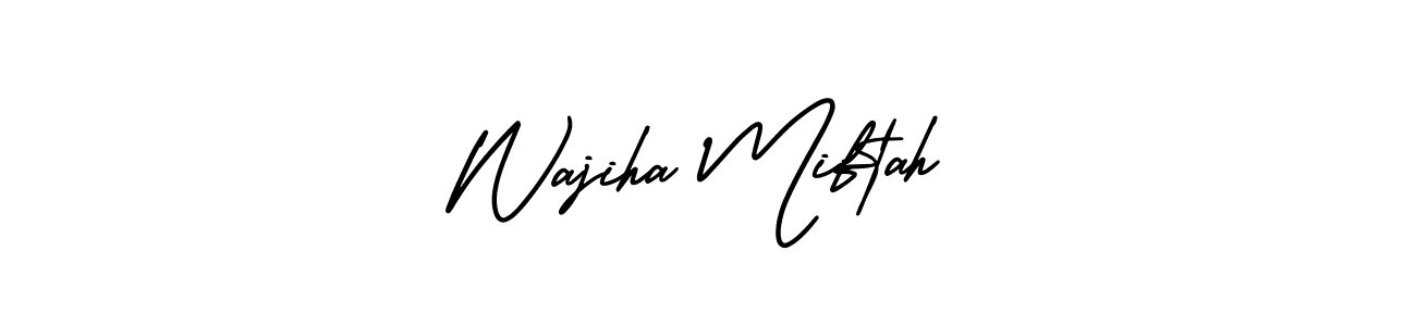 Create a beautiful signature design for name Wajiha Miftah. With this signature (AmerikaSignatureDemo-Regular) fonts, you can make a handwritten signature for free. Wajiha Miftah signature style 3 images and pictures png