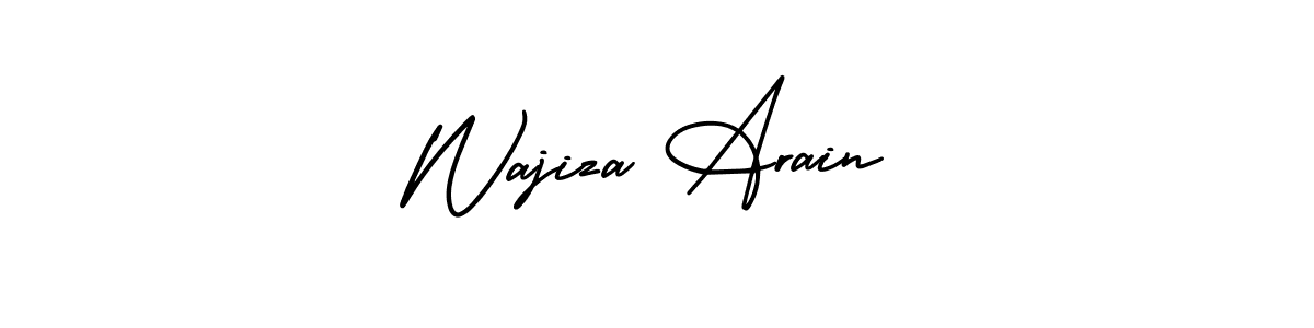 Also You can easily find your signature by using the search form. We will create Wajiza Arain name handwritten signature images for you free of cost using AmerikaSignatureDemo-Regular sign style. Wajiza Arain signature style 3 images and pictures png