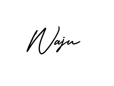 Waju stylish signature style. Best Handwritten Sign (AmerikaSignatureDemo-Regular) for my name. Handwritten Signature Collection Ideas for my name Waju. Waju signature style 3 images and pictures png