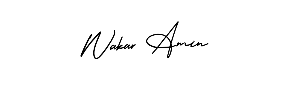 Make a beautiful signature design for name Wakar Amin. With this signature (AmerikaSignatureDemo-Regular) style, you can create a handwritten signature for free. Wakar Amin signature style 3 images and pictures png