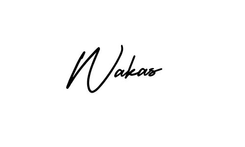 It looks lik you need a new signature style for name Wakas. Design unique handwritten (AmerikaSignatureDemo-Regular) signature with our free signature maker in just a few clicks. Wakas signature style 3 images and pictures png