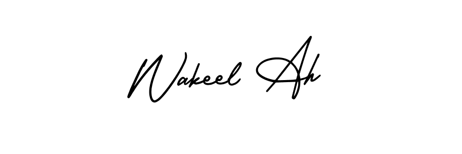 Make a beautiful signature design for name Wakeel Ah. With this signature (AmerikaSignatureDemo-Regular) style, you can create a handwritten signature for free. Wakeel Ah signature style 3 images and pictures png