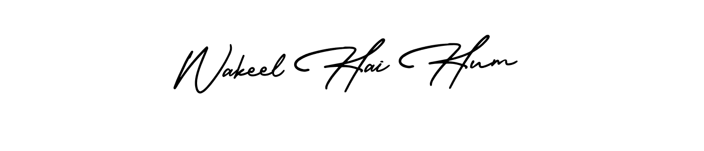 Make a short Wakeel Hai Hum signature style. Manage your documents anywhere anytime using AmerikaSignatureDemo-Regular. Create and add eSignatures, submit forms, share and send files easily. Wakeel Hai Hum signature style 3 images and pictures png