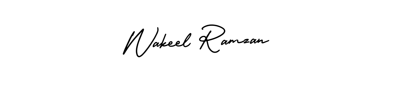 How to Draw Wakeel Ramzan signature style? AmerikaSignatureDemo-Regular is a latest design signature styles for name Wakeel Ramzan. Wakeel Ramzan signature style 3 images and pictures png