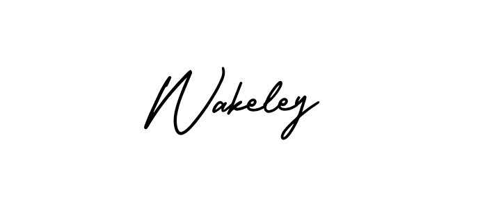 The best way (AmerikaSignatureDemo-Regular) to make a short signature is to pick only two or three words in your name. The name Wakeley include a total of six letters. For converting this name. Wakeley signature style 3 images and pictures png