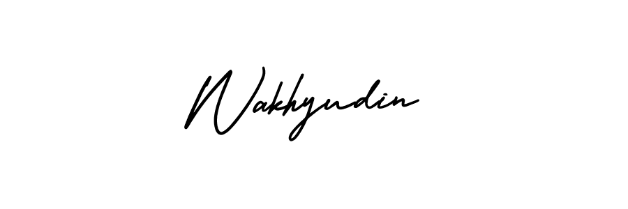 Make a beautiful signature design for name Wakhyudin. With this signature (AmerikaSignatureDemo-Regular) style, you can create a handwritten signature for free. Wakhyudin signature style 3 images and pictures png