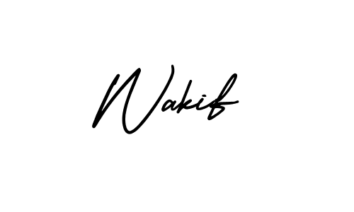 You should practise on your own different ways (AmerikaSignatureDemo-Regular) to write your name (Wakif) in signature. don't let someone else do it for you. Wakif signature style 3 images and pictures png