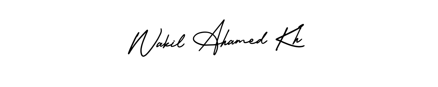 Use a signature maker to create a handwritten signature online. With this signature software, you can design (AmerikaSignatureDemo-Regular) your own signature for name Wakil Ahamed Kh. Wakil Ahamed Kh signature style 3 images and pictures png