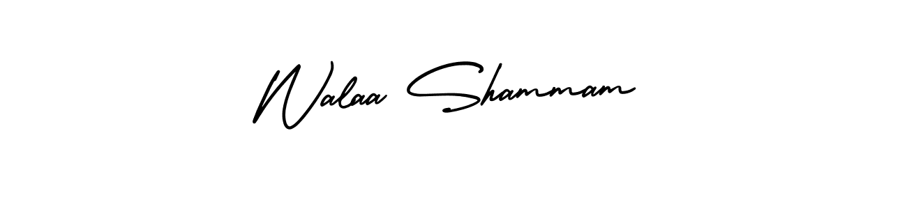 Walaa Shammam stylish signature style. Best Handwritten Sign (AmerikaSignatureDemo-Regular) for my name. Handwritten Signature Collection Ideas for my name Walaa Shammam. Walaa Shammam signature style 3 images and pictures png