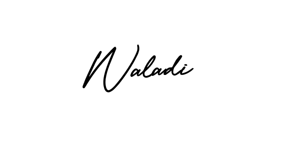 How to make Waladi signature? AmerikaSignatureDemo-Regular is a professional autograph style. Create handwritten signature for Waladi name. Waladi signature style 3 images and pictures png