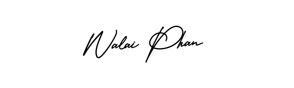 How to make Walai Phan signature? AmerikaSignatureDemo-Regular is a professional autograph style. Create handwritten signature for Walai Phan name. Walai Phan signature style 3 images and pictures png