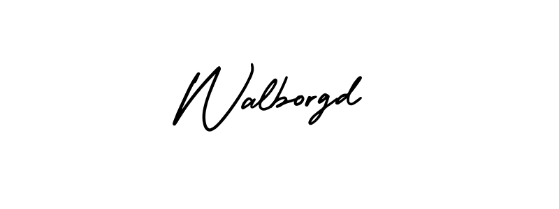 The best way (AmerikaSignatureDemo-Regular) to make a short signature is to pick only two or three words in your name. The name Walborgd include a total of six letters. For converting this name. Walborgd signature style 3 images and pictures png