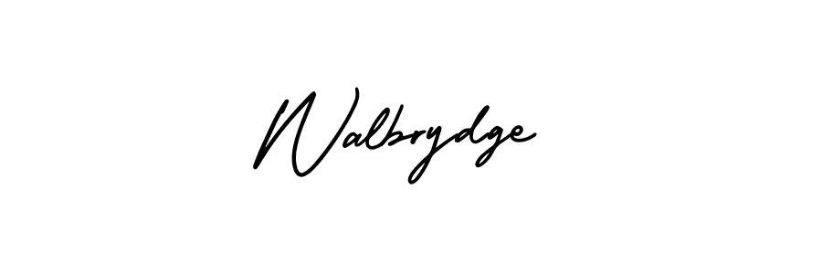 You should practise on your own different ways (AmerikaSignatureDemo-Regular) to write your name (Walbrydge) in signature. don't let someone else do it for you. Walbrydge signature style 3 images and pictures png