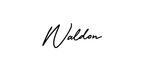 How to make Waldon name signature. Use AmerikaSignatureDemo-Regular style for creating short signs online. This is the latest handwritten sign. Waldon signature style 3 images and pictures png