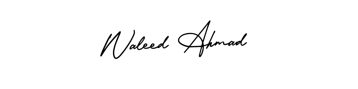 Waleed Ahmad stylish signature style. Best Handwritten Sign (AmerikaSignatureDemo-Regular) for my name. Handwritten Signature Collection Ideas for my name Waleed Ahmad. Waleed Ahmad signature style 3 images and pictures png