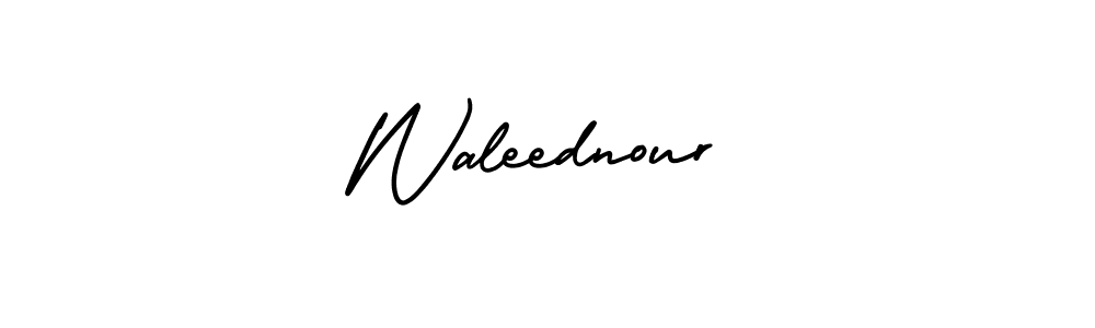 Use a signature maker to create a handwritten signature online. With this signature software, you can design (AmerikaSignatureDemo-Regular) your own signature for name Waleednour. Waleednour signature style 3 images and pictures png