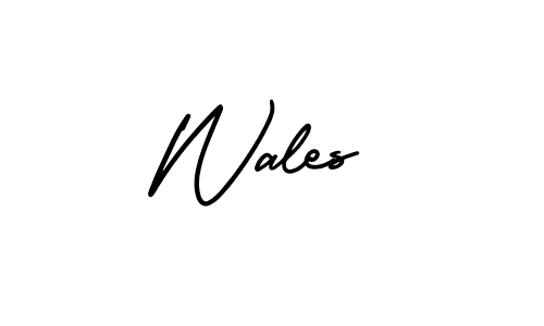 Create a beautiful signature design for name Wales. With this signature (AmerikaSignatureDemo-Regular) fonts, you can make a handwritten signature for free. Wales signature style 3 images and pictures png