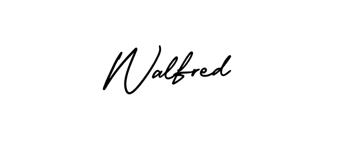 It looks lik you need a new signature style for name Walfred. Design unique handwritten (AmerikaSignatureDemo-Regular) signature with our free signature maker in just a few clicks. Walfred signature style 3 images and pictures png