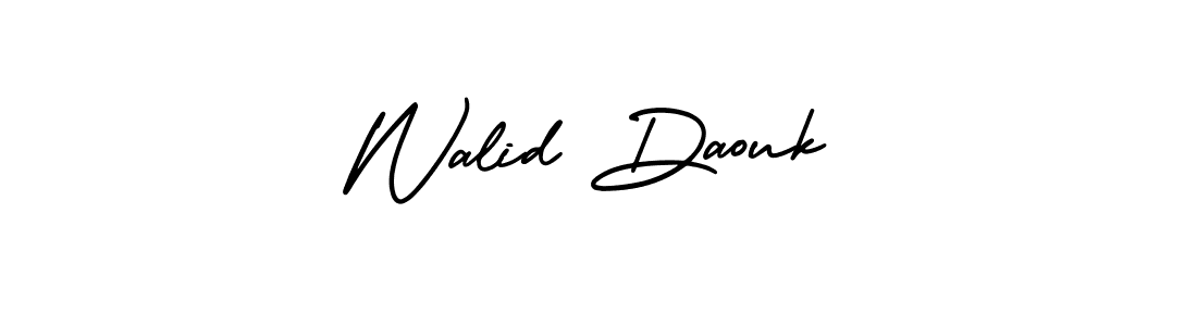 Also You can easily find your signature by using the search form. We will create Walid Daouk name handwritten signature images for you free of cost using AmerikaSignatureDemo-Regular sign style. Walid Daouk signature style 3 images and pictures png