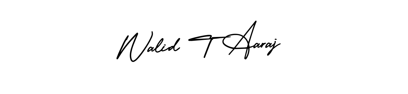 This is the best signature style for the Walid T Aaraj name. Also you like these signature font (AmerikaSignatureDemo-Regular). Mix name signature. Walid T Aaraj signature style 3 images and pictures png
