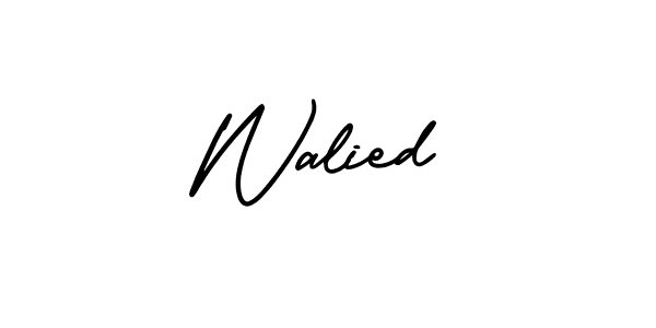 You should practise on your own different ways (AmerikaSignatureDemo-Regular) to write your name (Walied) in signature. don't let someone else do it for you. Walied signature style 3 images and pictures png