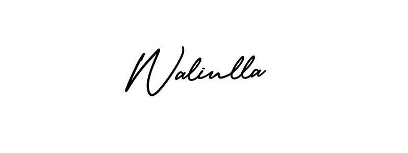 Similarly AmerikaSignatureDemo-Regular is the best handwritten signature design. Signature creator online .You can use it as an online autograph creator for name Waliulla. Waliulla signature style 3 images and pictures png