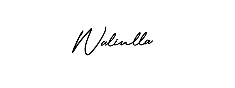 It looks lik you need a new signature style for name Waliulla. Design unique handwritten (AmerikaSignatureDemo-Regular) signature with our free signature maker in just a few clicks. Waliulla signature style 3 images and pictures png