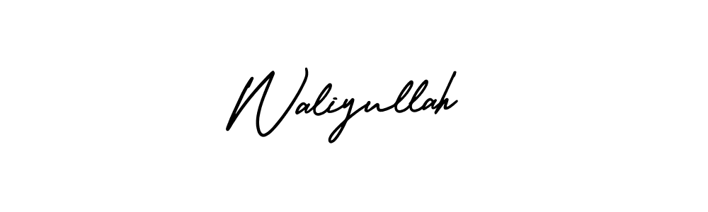This is the best signature style for the Waliyullah name. Also you like these signature font (AmerikaSignatureDemo-Regular). Mix name signature. Waliyullah signature style 3 images and pictures png