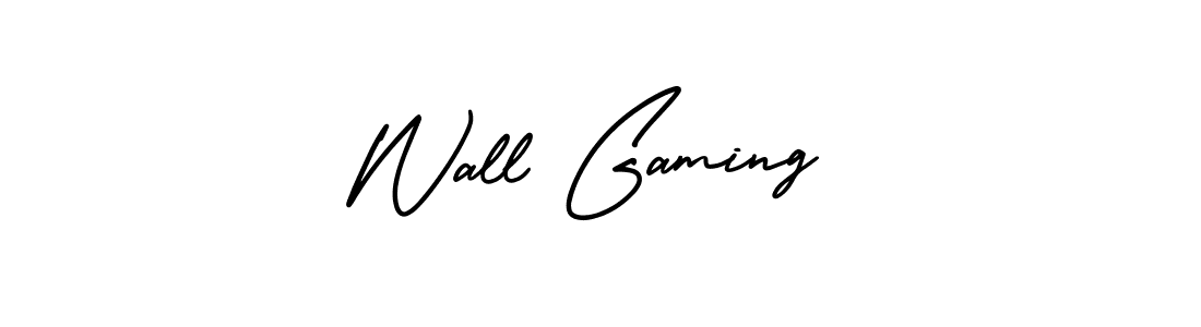 Create a beautiful signature design for name Wall Gaming. With this signature (AmerikaSignatureDemo-Regular) fonts, you can make a handwritten signature for free. Wall Gaming signature style 3 images and pictures png