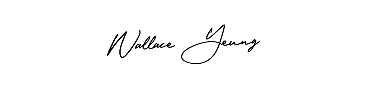 The best way (AmerikaSignatureDemo-Regular) to make a short signature is to pick only two or three words in your name. The name Wallace Yeung include a total of six letters. For converting this name. Wallace Yeung signature style 3 images and pictures png